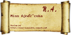Miss Ajnácska névjegykártya